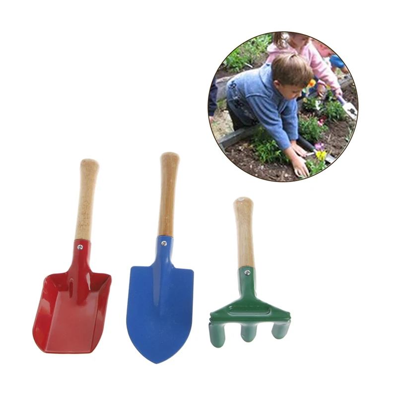 

3Pcs Kid Children Mini Garden Tools Set Trowel Rake Shovel Home Garden Beach Toy