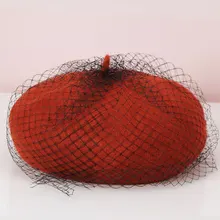 Женские, для отдыха, малярные шляпы, Осень-зима, с вуалью, для отдыха, шапка, новые шляпы, Британский ретро, берет, шерсть, элегантная благородная шляпа, B-8911