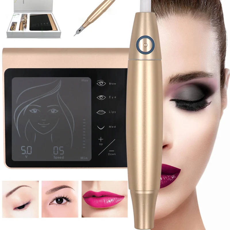 

professional semi-permanent tattoo machine Nora second generation tattoo machine gold for eywbrow eyeline lip permanent makeup