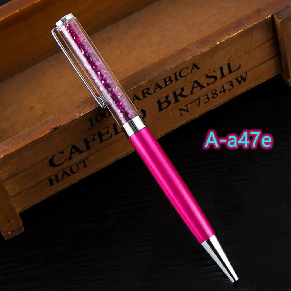 Новая металлическая шариковая ручка, кристальная многоцветная шариковая ручка, рекламная подарочная ручка, канцелярские принадлежности для офиса и школы - Цвет: A-a47e
