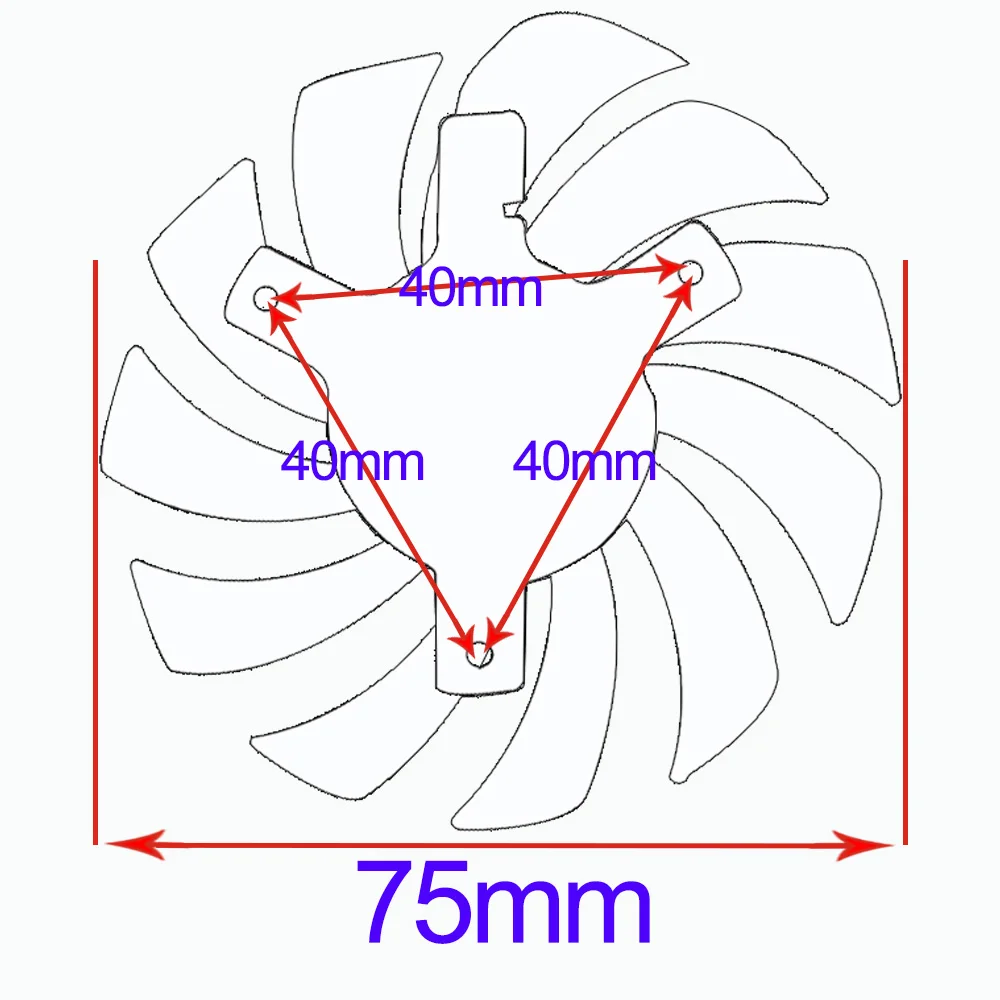  75mm APISTEK GA81S2U -PFTG GA81O2U DC 12V 0.38A Cooler Fan Replace For ZOTAC GeForce GTX 970 4GB 4P