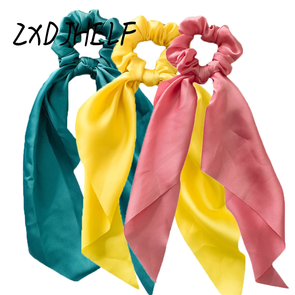 

ZXDJHELF Women Ribbon Scarf Elastic Hair Bands Bohemian Hairband Chiffon Hair Rubber Ropes Scrunchie Girls Hair Accessories F504