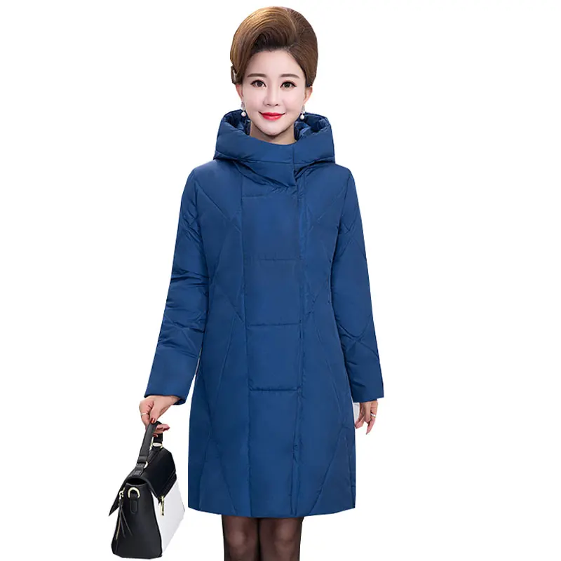 

5xl Ukraine Middle-aged Plus size Winter Down Cotton Jacket Women Fashion Coat 2017 New Padded Woman Parkas Manteau Femme Hiver