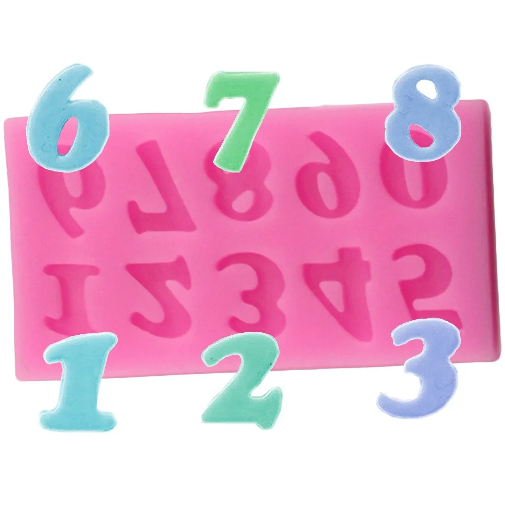 Buy Silicone Molds Cake Digital Numbers Shape Decorating Tool Letter Fondant