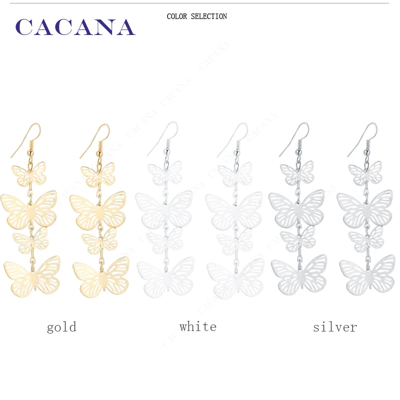 CACANA Dangle Long Earrings For Women Flying Butterfly Fashion Top Quality Bijouterie Hot Sale No.A219 A220