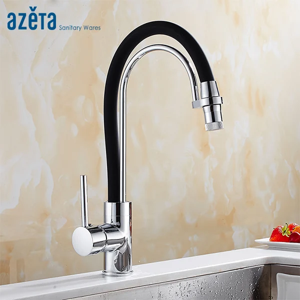

Azeta Pull-down Kitchen Sink Faucet Match Rubber Tube Design Torneira Single Handle Hot and Cold Water Kitchen Mixer Tap MK9764