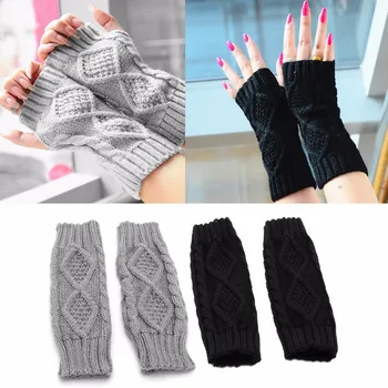 

Winter Women Wrist Arm Hand Warmer Knitted Long Fingerless Gloves Mitten F05