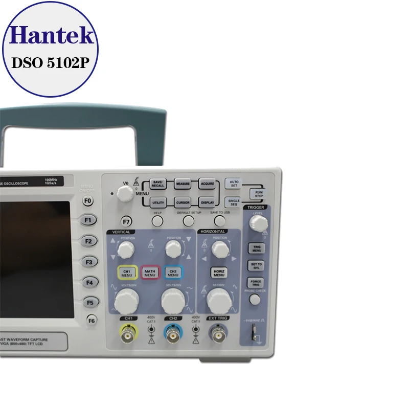 Hantek DSO5102P Цифровой осциллограф 100 МГц 2 канала 1GSa/s частота дискретизации в реальном времени USB хост и подключение устройства 7 дюймов