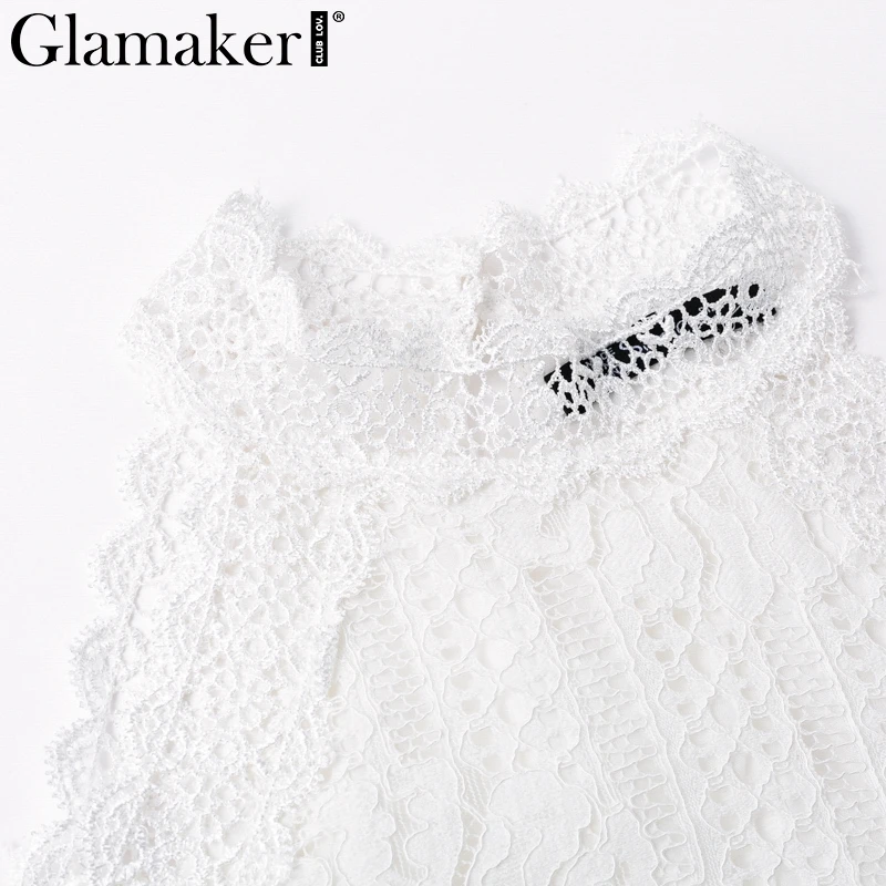 Glamaker Off shoulder white lace blouse shirt Women bodycon blouse elegant Winter sexy shirt 2018 female blusas tops & tees Glamaker Off shoulder white lace blouse shirt Women bodycon blouse elegant Winter sexy shirt 2018 female blusas tops & tees