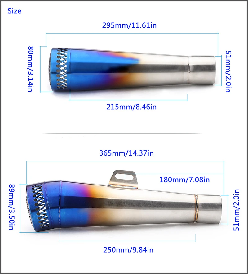Универсальный мм 51 мм модифицированный мотоцикл Выхлопная труба глушитель SC нержавеющая сталь мото жареная труба GP выхлопная труба без наклейки