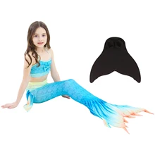 Детский купальник, детское бикини в форме хвоста русалки, комплект из 3 предметов, пляжный купальный костюм для подростков, купальник для девочки от 4 до 12 лет