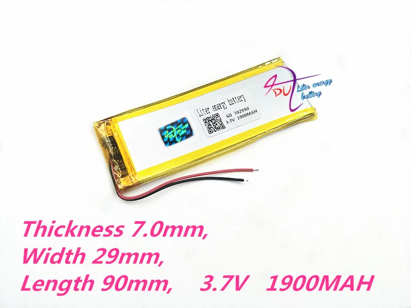 702990 3,7 V 1900 MAH 703090 литий-полимерная аккумуляторная батарея для gps DVD электронная книга планшетный ПК мобильный телефон банк питания