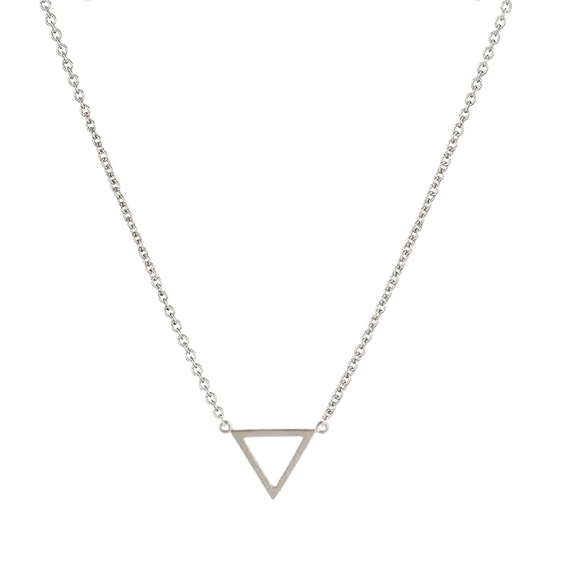 silver triangle necklace