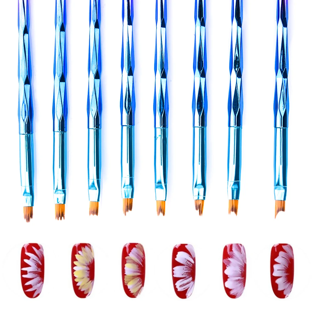 Nail Art Brush Smile Moon Shaped UV Gel Polish Gradient Flower Acrylic French Nail Drawing Pen 3D Petal DIY Nail Liner Tool (14)