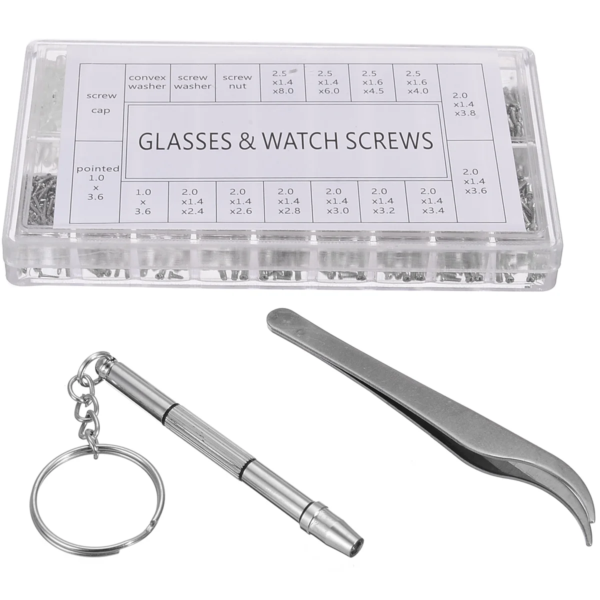 1000pcs Assorted Screws Screwdriver Set Stainless Steel Sunglasses Eye Glasses Repair Tools Kits