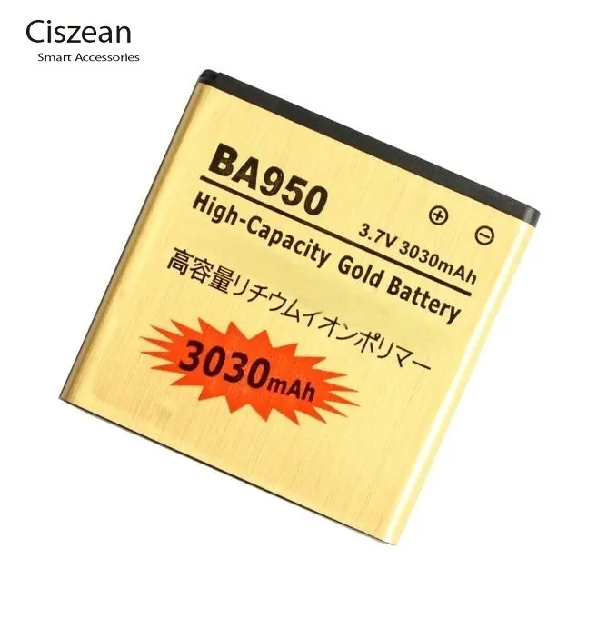 Ciszean 10 шт./лот 3030 мАч BA950 Золотой Сменный аккумулятор для ZR M36h SOL22 C5502 C5503 SO-04E AB-0300 +