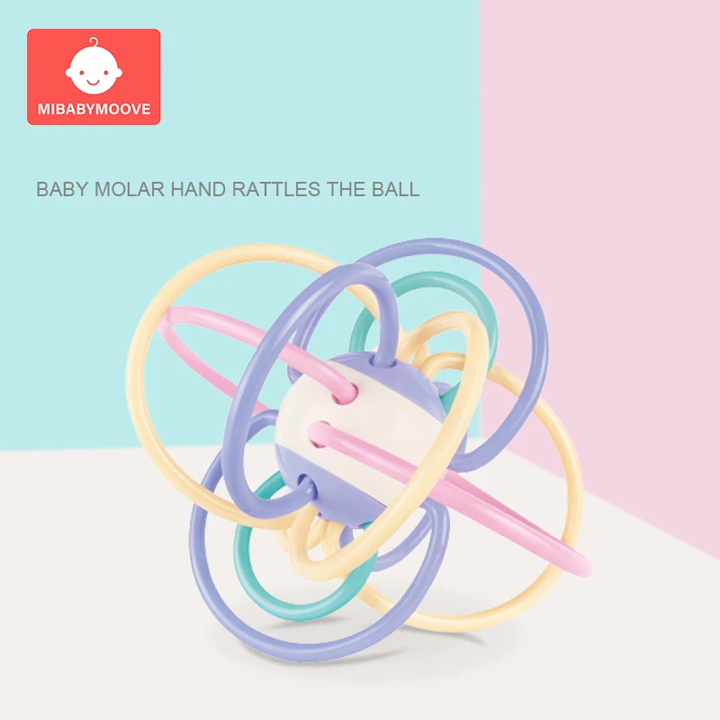 

2019 Silicone Baby Teether Food-Grade Safety Material Teething Toys Colorful Manhattan Hand Catching Ball Toddler baby teethers