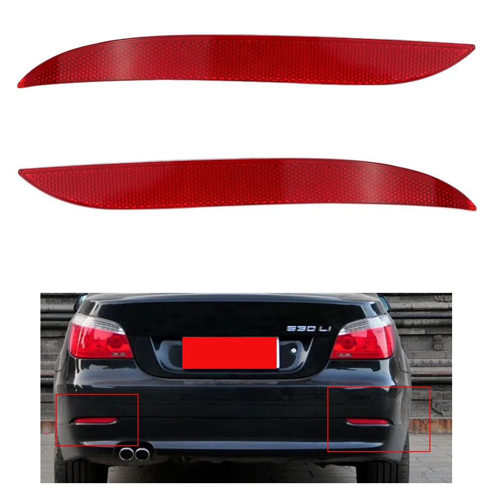 Left Rear Bumper Reflector Light for BMW 2003-2007 5-Series E60 E61-Red Lens