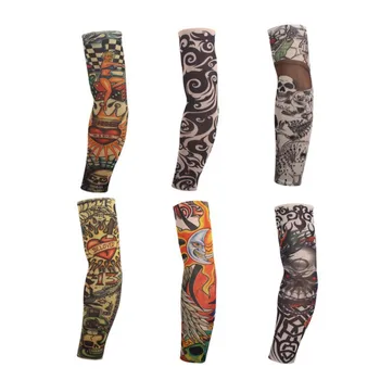 

Elastic Tattoo Sleeve 1Pcs Riding UV Care Nylon Stretchy Arm Stockings 24 Colors To Choose Outdoor Fake Temporary Tattoo Sleeves
