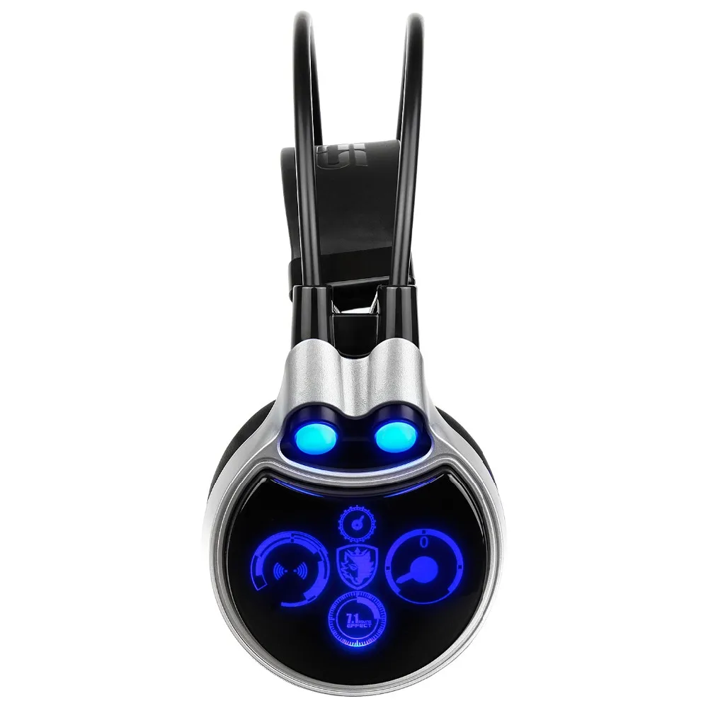 Sades R8 Gaming Headset повязка USB 7.1 Surround Sound проводной стерео наушники с микрофоном LED свет для портативных ПК игры