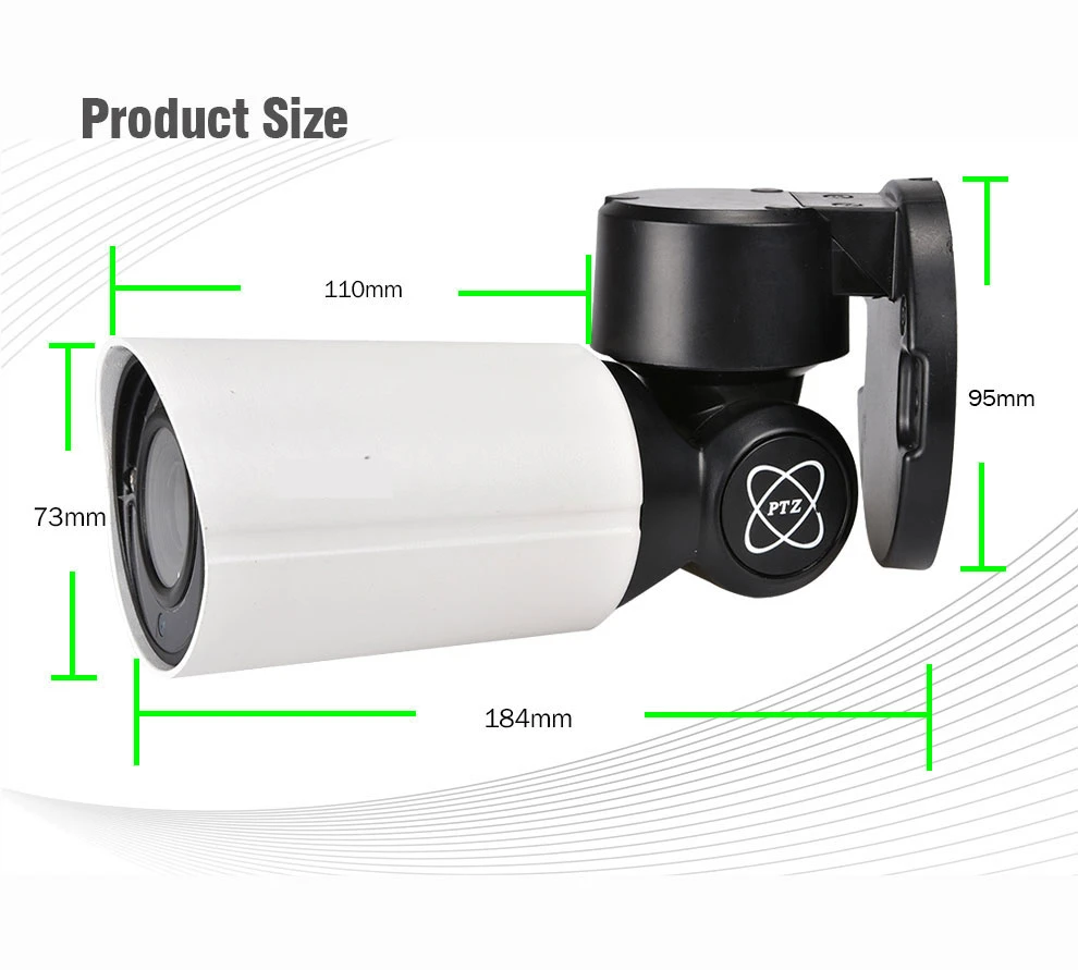 SUCAM High Definition 2MP PTZ POE IP Camera H.265 ONVIF Vide Surveillance Pan Tilt Zoom Camera 50 Meters with 2.8-12mm Zoom Lens 1