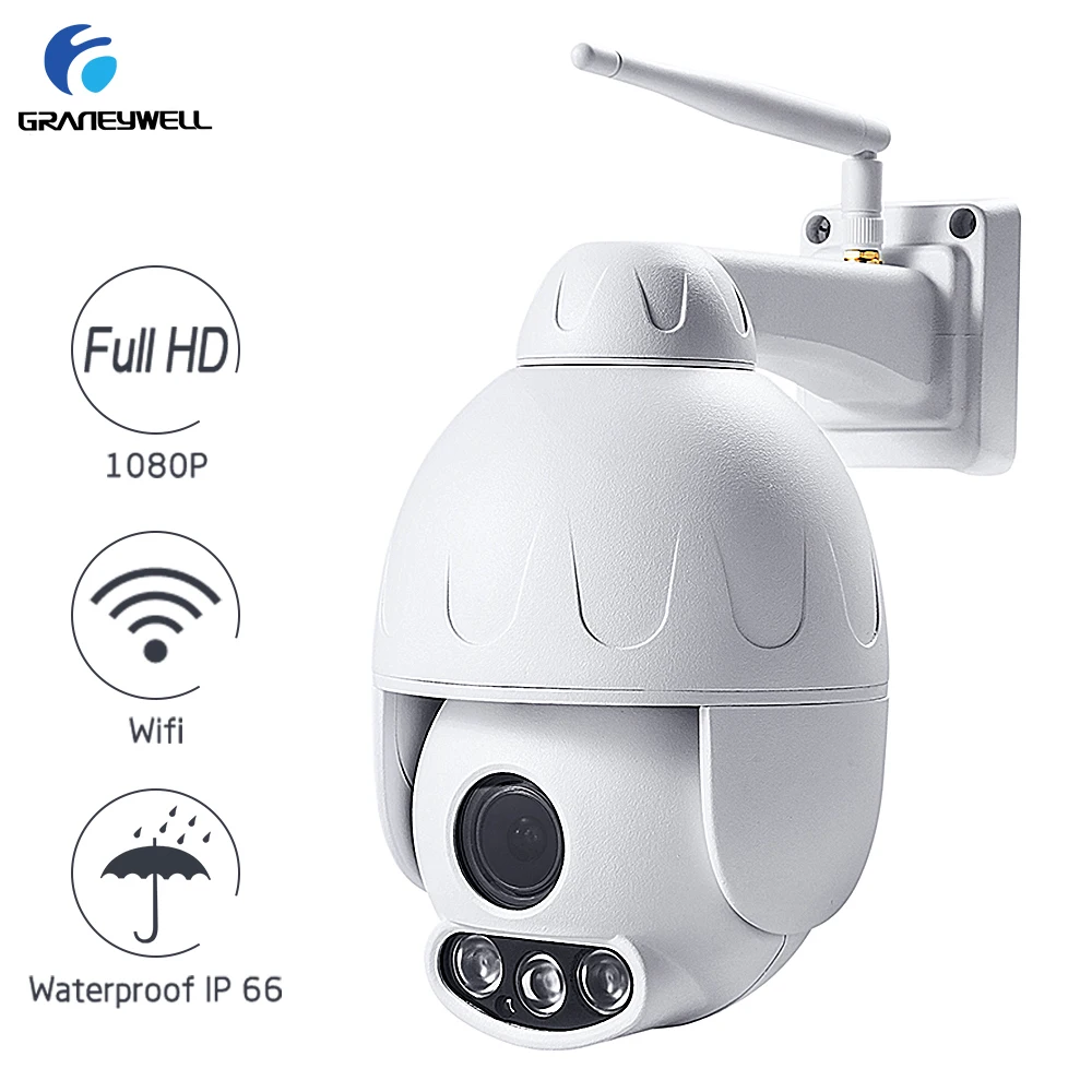 

Graneywell Wifi Camera 1080P 2.0MP 5X Optical Zoom Wireless Security Camera Two-way Audio Smart P2P Waterproof Bullet IP Camera