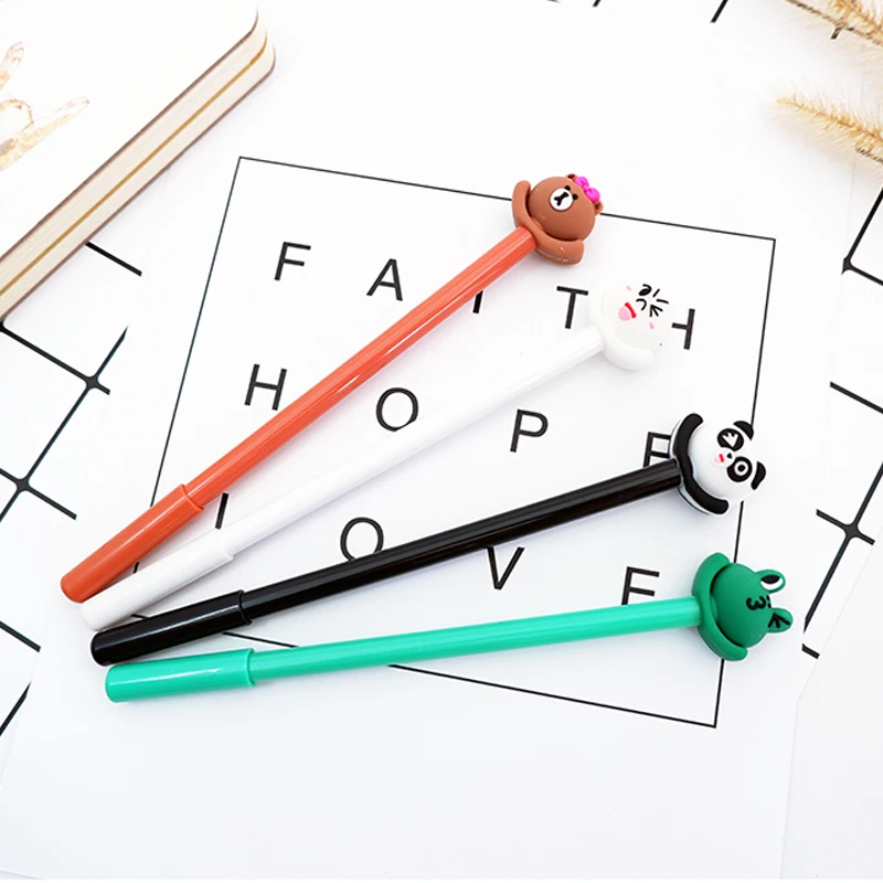

4pcs/lot kawaii Frog bear gel pen 0.5 cute Neutral pen stationery canetas material escolar office school supplies papelaria