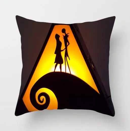 ZENGIA Nightmare Before Christmas Cushion cover GHOST Pillow cover Polyester Horror Throw pillows Sofa Decorative Pillow case - Color: 19