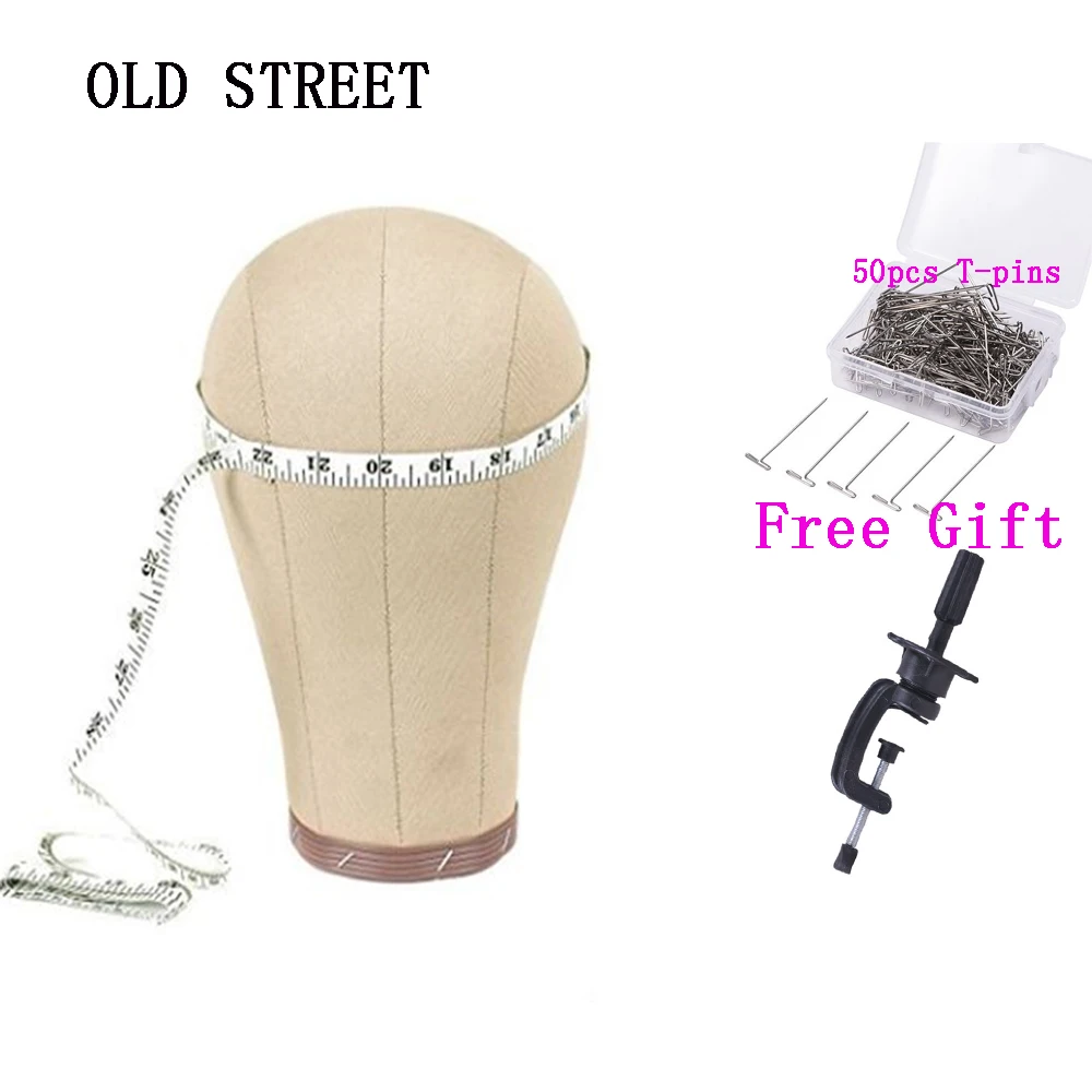

22" Canvas Block Head Mannequin Head weft/wig display style styling Manikin Head Cork Inside Dryer
