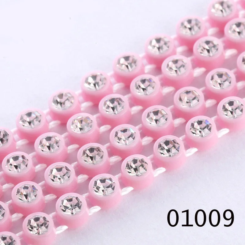 SS8 Plastic Crystal Rhinestone Banding Jewellery Making Accessories 10Yards/lot Crystal Rhinestone Banding Trim AM TAIDIAN - Цвет: 81009