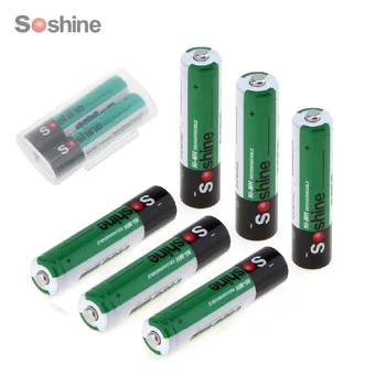 

6pcs Soshine Ni-MH AAA 1100mAh Rechargeable Batteries + Portable Battery Box for Toys / Camera
