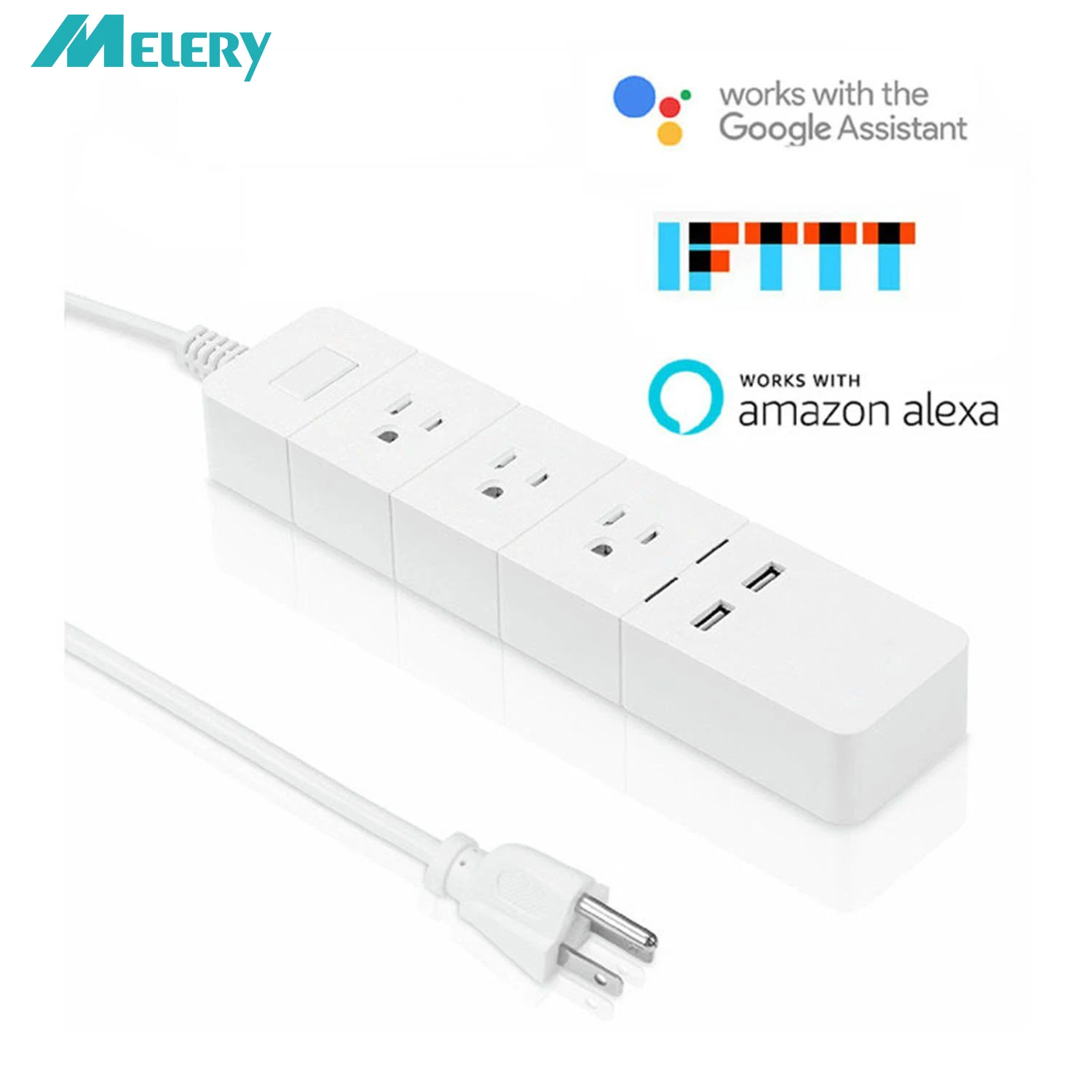 Wi Fi Smart Power Strip 3 AC US Plug Outlets Sockets with USB Ports Remote Control Work with