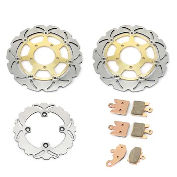 

BIKINGBOY Front Rear Full Set Brake Disks Discs Rotors Pads Wave Set for KAWASAKI Ninja ZX6R 636 ZX6RR 03 04 2003 2004