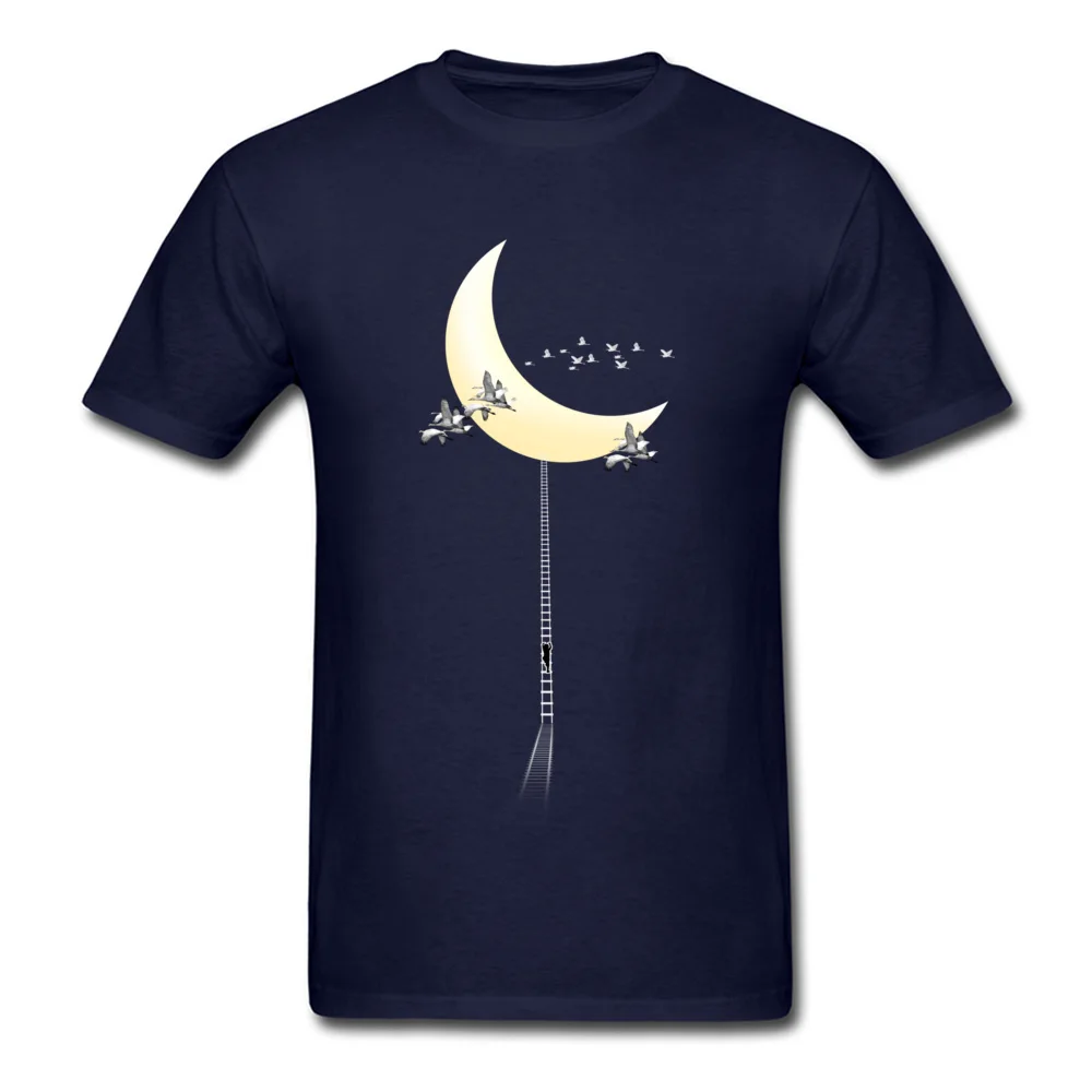 Crane Migration Normal April FOOL DAY Pure Cotton Crewneck Men's Tops Tees T-shirts Fashionable Short Sleeve Top T-shirts Crane Migration navy
