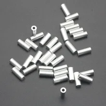 Алюминиевые рыболовные обжимные рукава 100 шт./лот одинарная круглая леска ОБЖИМНАЯ трубка обжимной разъем для проводов аксессуары 0,8-1,8 мм