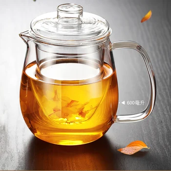 

Glass teapot Flower kettle Puer Coffee pot penguins style teapot 600ml onsale