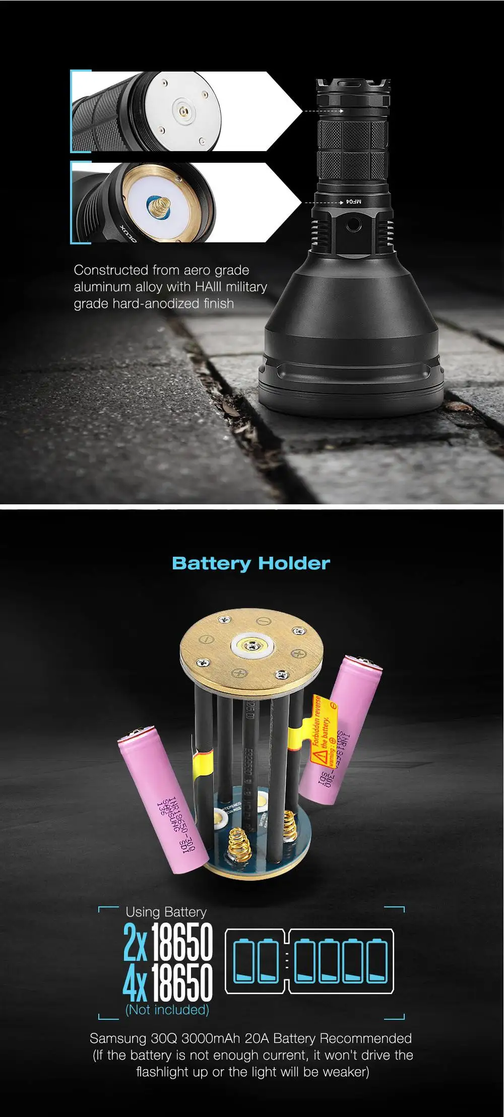 de escurecimento alta brilhante long-rang busca lanterna led