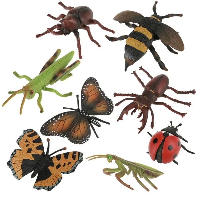 8pcs/lot Insects Toy Pranks funny toy ladybug Mantis Honey
