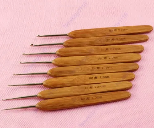 8 размеров/Набор бамбуковых металлических крючков для вязания крючком 8 шт. игл для плетения