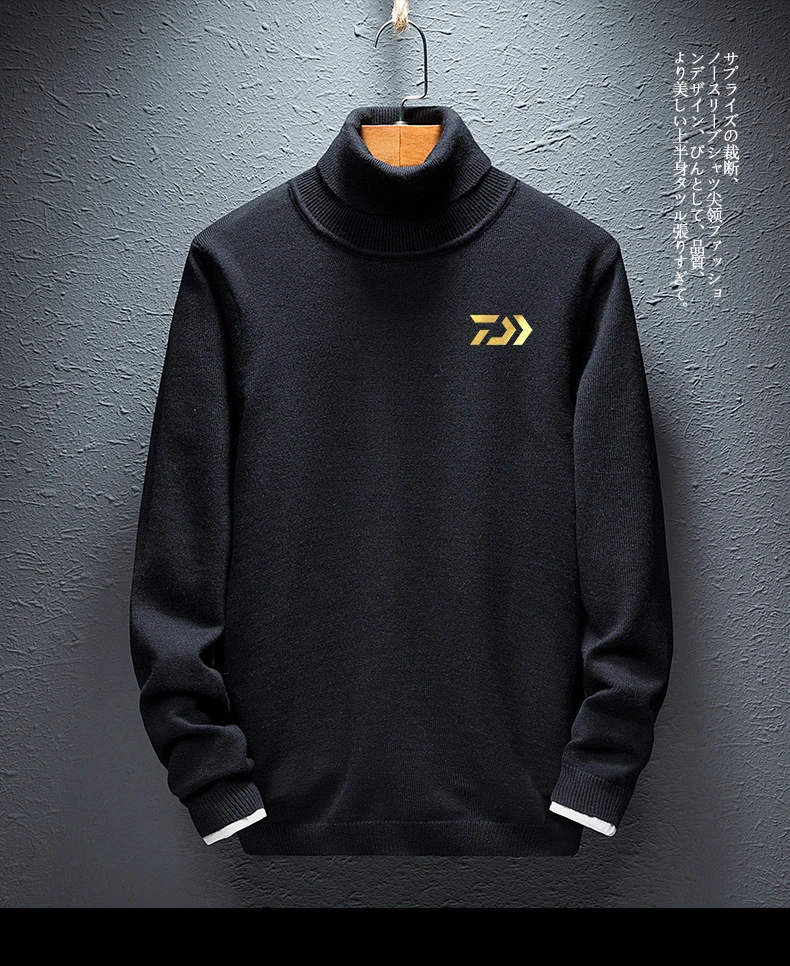 

2019 Autumn Winter Daiwa Dawa Men Fishing Sweater Breathable Hygroscopicity Keep Warm Anti-UV Fishing Clothing High Collar Shirt