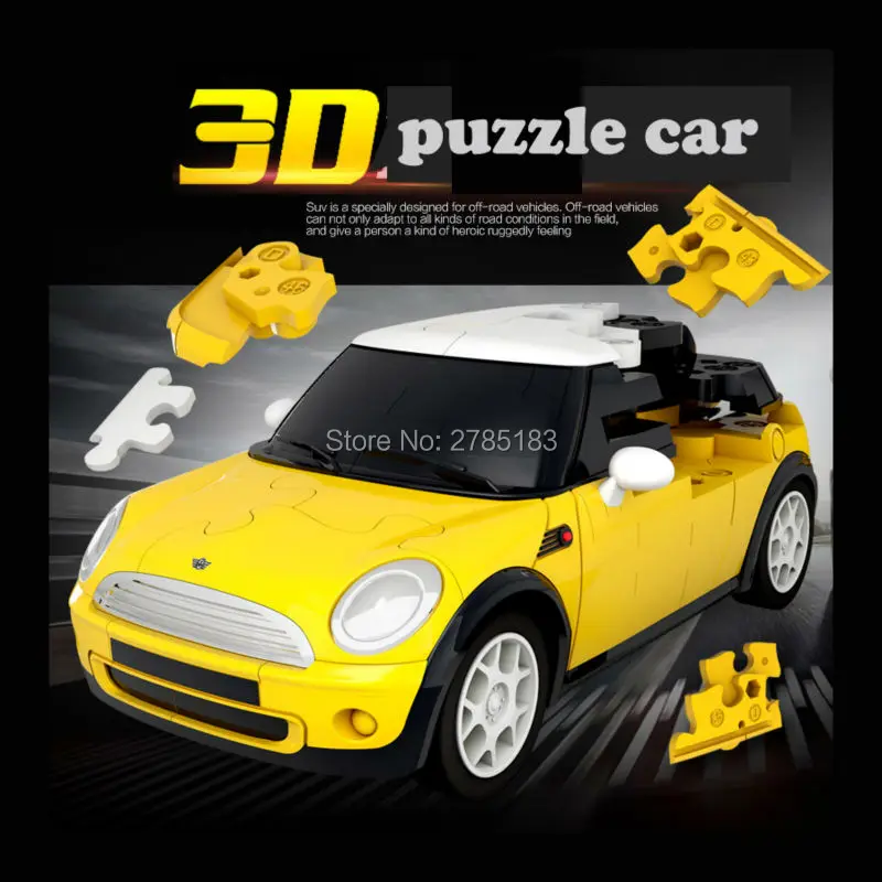 1/32 blocs modèles de voitures, 3D bricolage puzzles voiture en plastique modèle Kit blocs de construction ensemble, enfants drôle véhicule blocs jouet 8 Styles