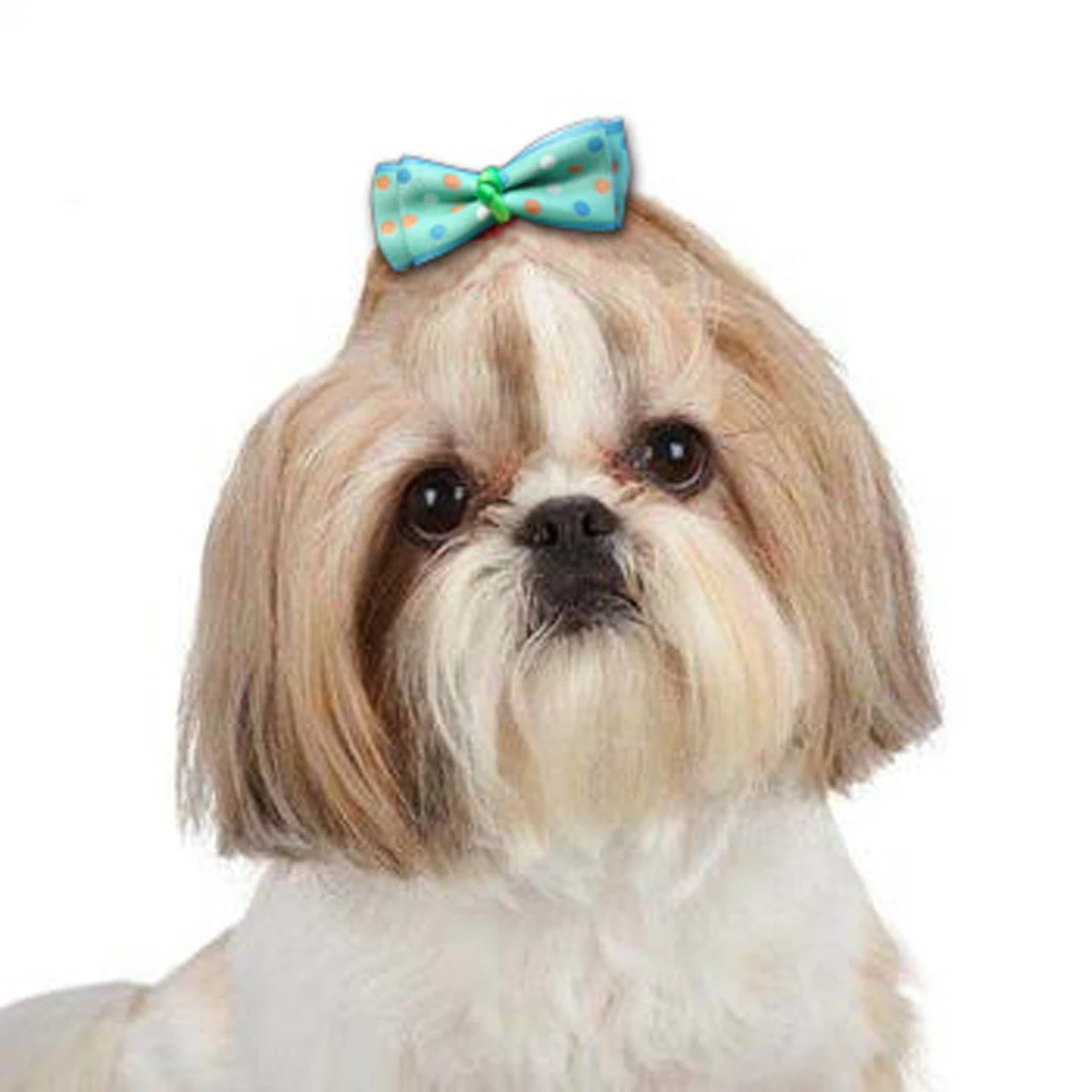 Cute Pet Dog Ribbon Bow Hair Clip Dog Bowknot Hairpin Pet Hair