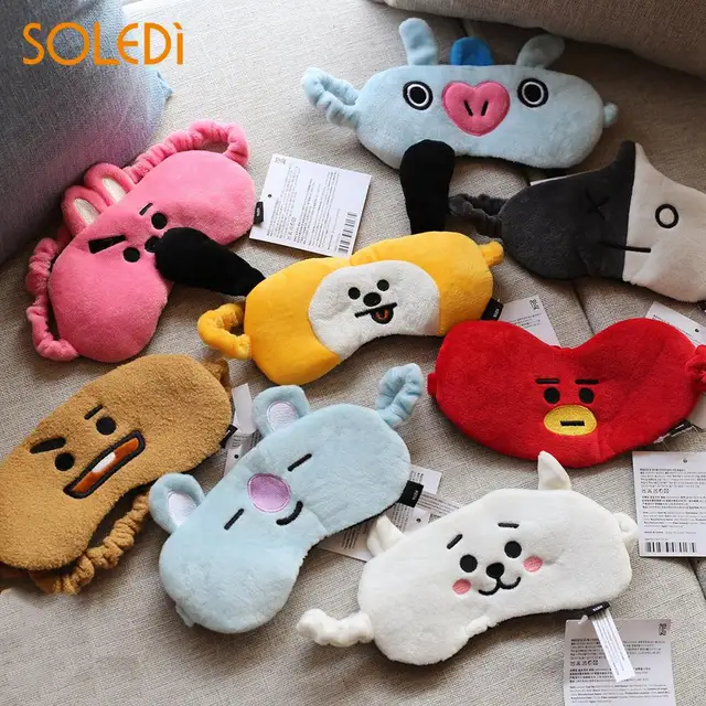 Eyeshade Sleep Mask Kpop Fans Party Decoration BTS BT21 Plush Cute Eye Masks Breathable Office