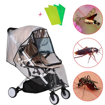 

Behogar 1PCS Rainproof Rain Weather Cover Shield with Front Window + 4 Sheet Reflective Stickers for Baby Toddler Strollers