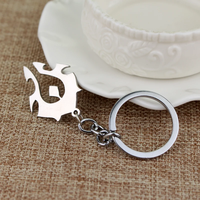 Llavero con emblema de horda World of Warcraft llavero de plata de acero inoxidable WOW Alliance Tribal Marks llavero Llaveros