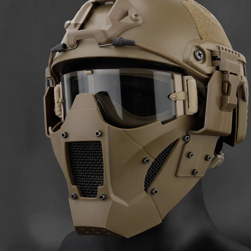 Multi Function Outdoor CS Equipment Tactical Iron Samurai Half Face Mask suitable for helmet