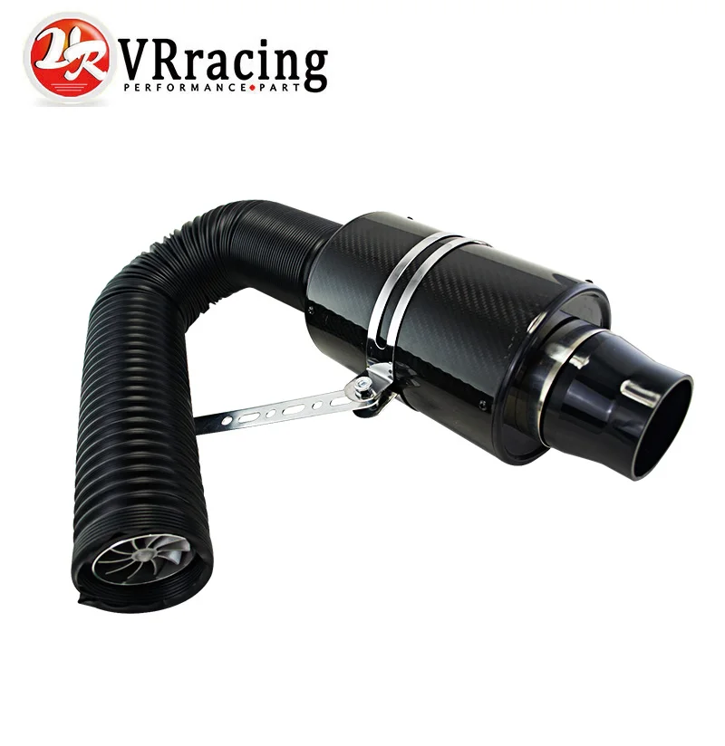 Vr-corrida de Fibra de Carbono de Entrada de ar com Ventilador Filtro de ar Universal Alimentação Fria Indução Intake Air Caixa Vr-ait14 Kit 7 Kit Indução Intake Air Kit Filtro de Ar Caixa VR-AIT14