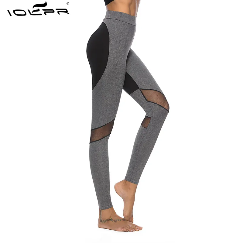 

IOLPR new summer grey mesh pants women's Stretch Pants thin leggings workout high-waist long trousers