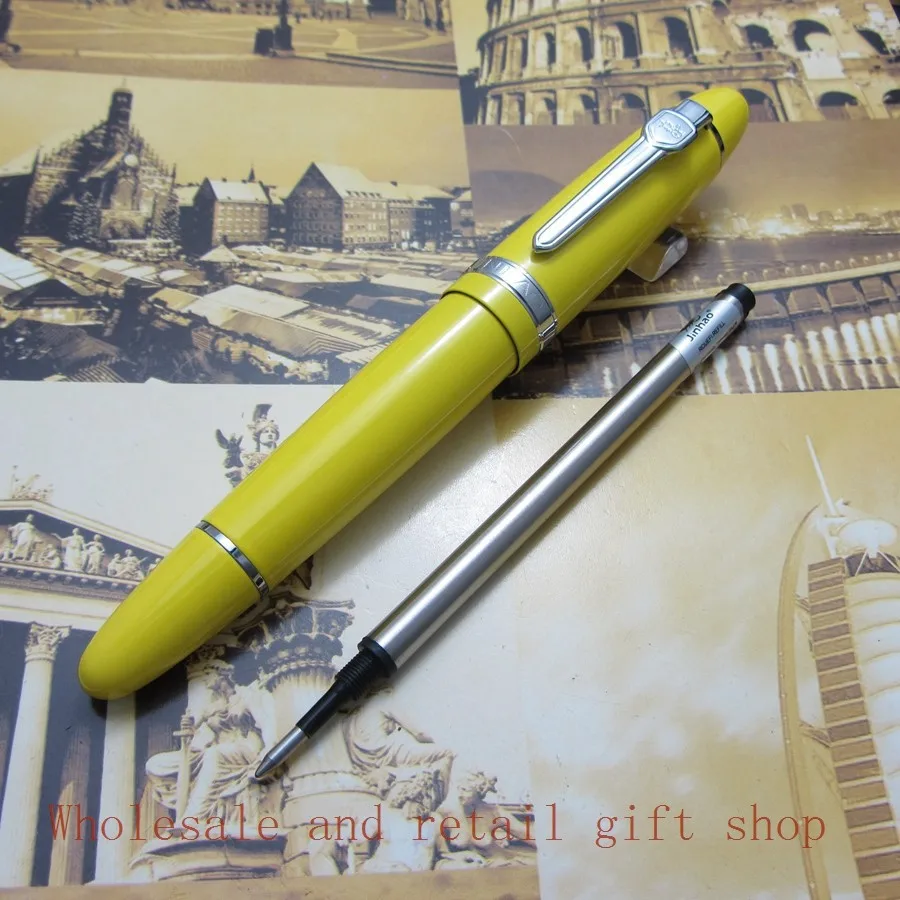 Расширенный Jinhao 159 ролика Шариковая ручка яркий черный с серебряной клип большой и тяжелый подарок ручка белый синий желтого золота оранжевый, красный дополнительно