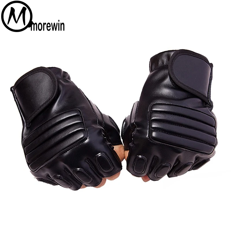 

Morewin New Style Mens Leather Driving Gloves Fitness Gloves Half Finger Tactical Gloves Black Guantes Luva Fingerless Mittens
